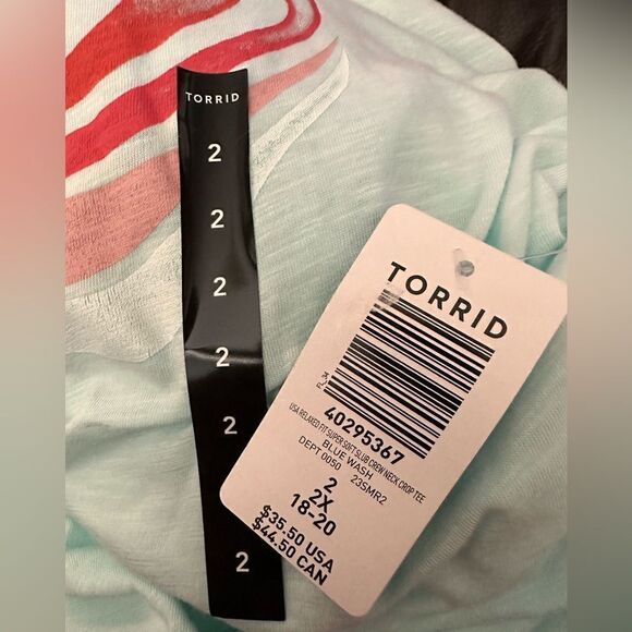 Torrid USA Relaxed Fit Super Soft Slub
Crew Neck Crop Tee - Picture 5 of 6